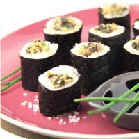 Makis à l’émietté de thon à l’algue Wakamé