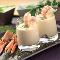 Verrines de chantilly au suprême de langoustines