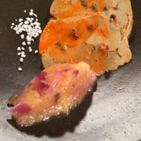 Foie de lotte chutney oignons, pommes et vinaigre de cidre